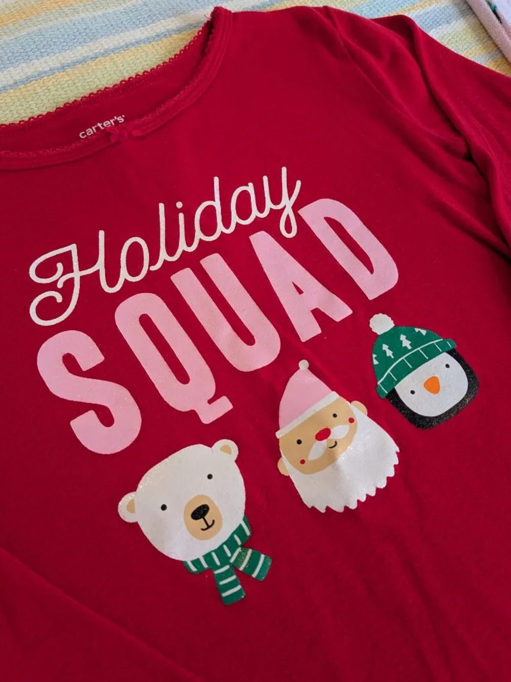 ⭐ Girl's Carter's Holiday Squad Fleece Christmas Pajamas PJs Size 7